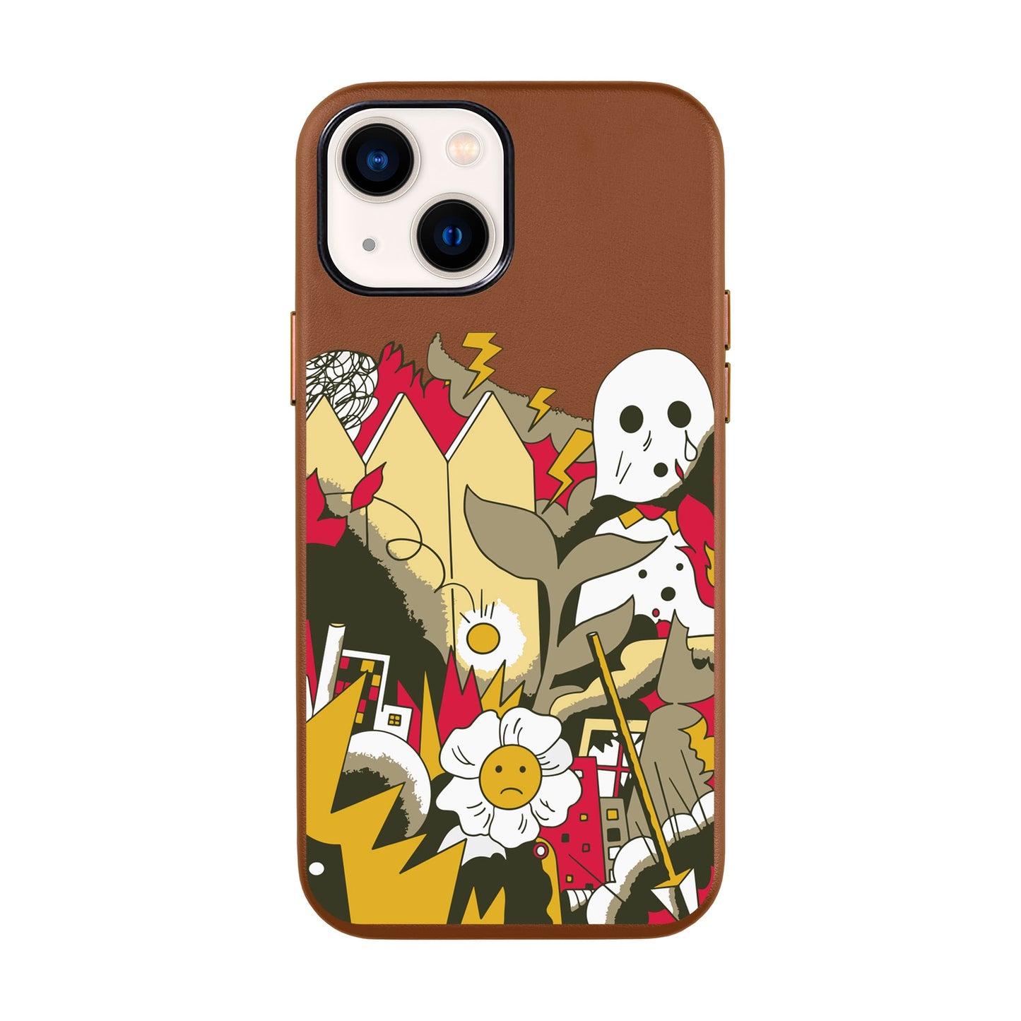 EVERYTHING IS BURNING-iPhone 14 Leather Kılıf