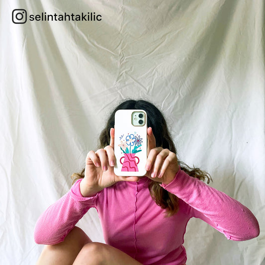 PINK VASE-iPhone 12 Pro Max Leather Kılıf