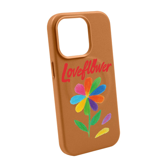 LOVE FLOWER-iPhone 14 Plus Leather Kılıf MagSafe Özellikli