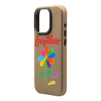 LOVE FLOWER-iPhone 16 Pro Leather Premium Kılıf MagSafe Özellikli
