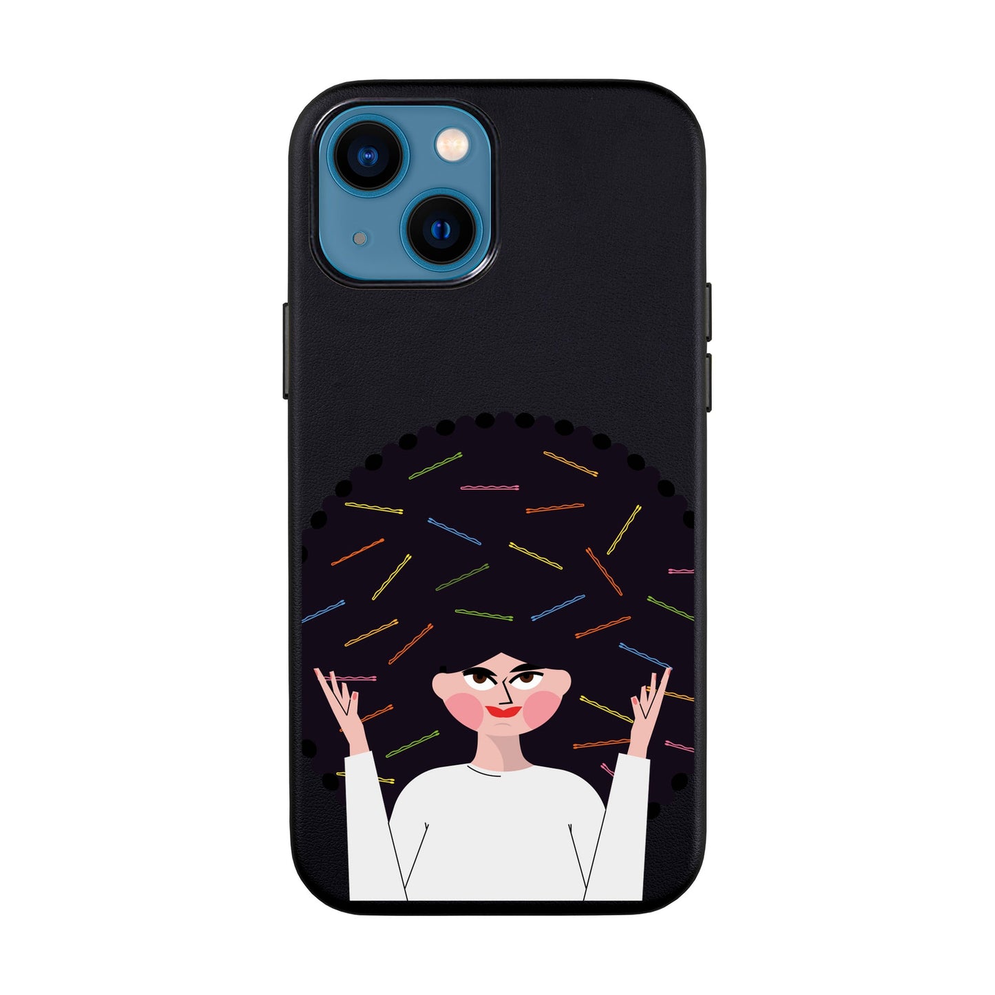 TANGLES OF HAPPINESS-iPhone 14 Leather Kılıf