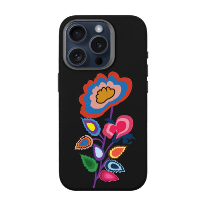 KNITTED FLOWER-iPhone 15 Pro Leather Premium Kılıf MagSafe Özellikli
