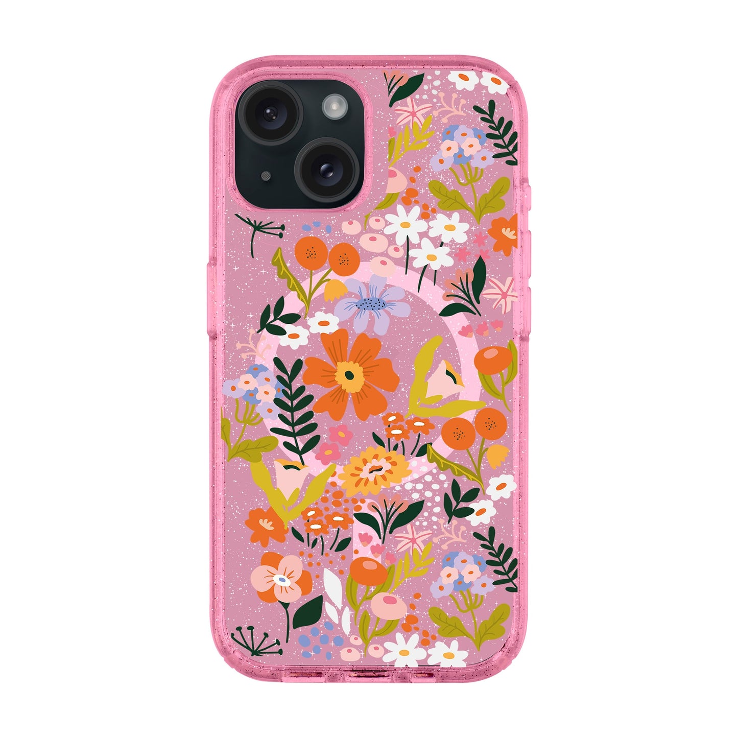 FLOWER-iPhone 15 Shiny Kılıf MagSafe Özellikli