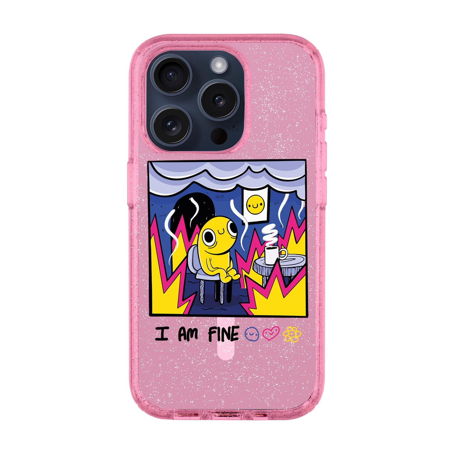 I AM FINE-iPhone 15 Pro Shiny Kılıf MagSafe Özellikli