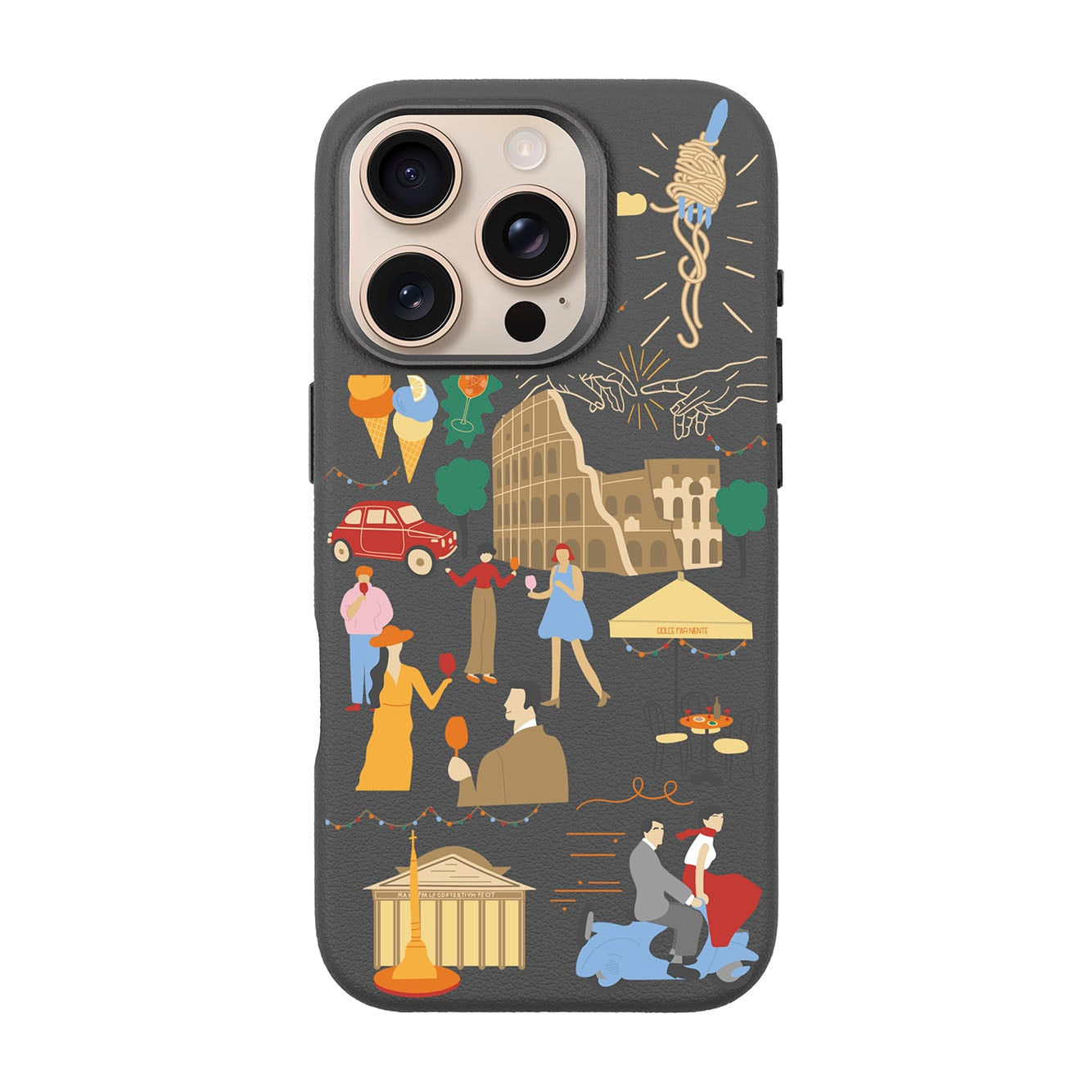 ROMA-iPhone 16 Pro Leather Premium Kılıf MagSafe Özellikli