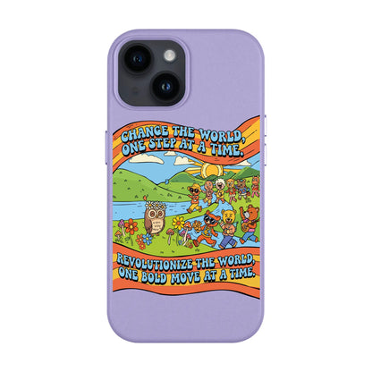 CHANGE THE WORLD-iPhone 14 Leather Kılıf MagSafe Özellikli