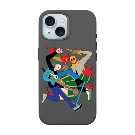 MONSTER MASH-iPhone 15 Leather Premium Kılıf MagSafe Özellikli