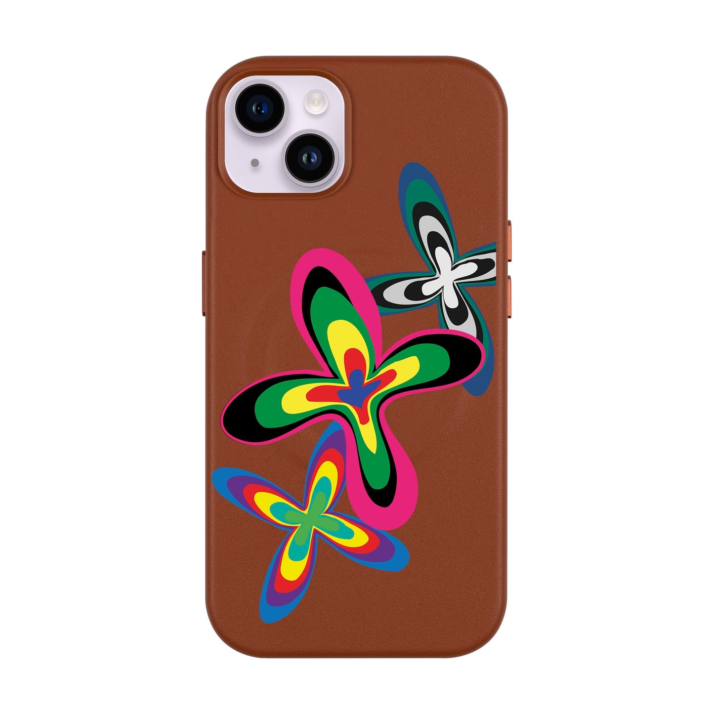 COLOR FLOWER-iPhone 14 Plus Leather Kılıf MagSafe Özellikli