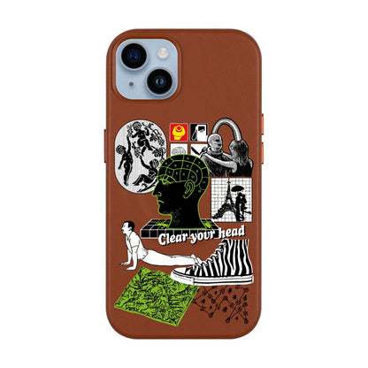 CLEAR YOUR HEAD-iPhone 14 Plus Leather Kılıf MagSafe Özellikli