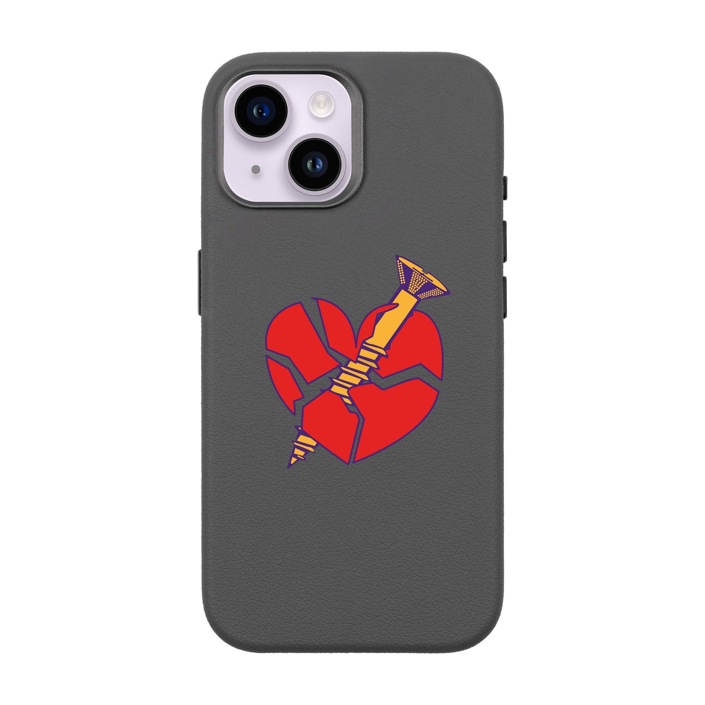 BROKEN HEART-iPhone 14 Leather Premium Kılıf MagSafe Özellikli