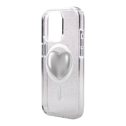 SILVER HEART-iPhone 14 Plus Shiny Kılıf MagSafe Özellikli