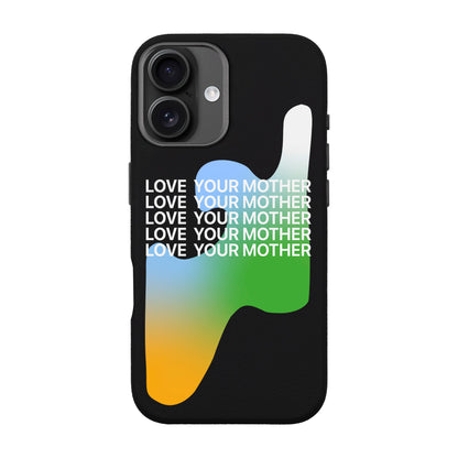 LOVE YOUR MOTHER-iPhone 16 Leather Premium Kılıf MagSafe Özellikli