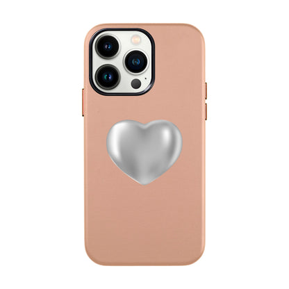 SILVER HEART-iPhone 13 Pro Leather Kılıf