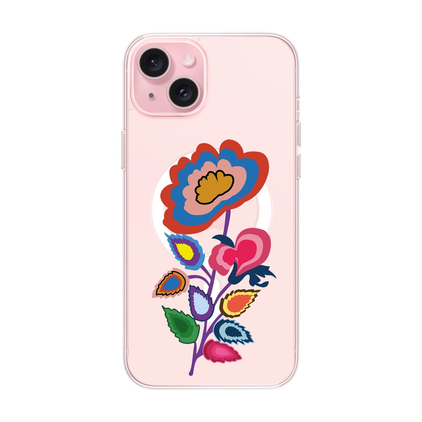 KNITTED FLOWER-iPhone 15 Plus Solid Kılıf MagSafe Özellikli