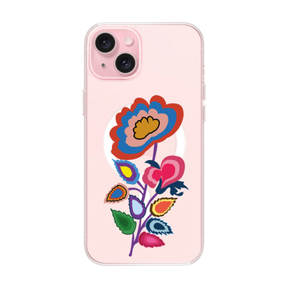 KNITTED FLOWER-iPhone 15 Plus Solid Kılıf MagSafe Özellikli