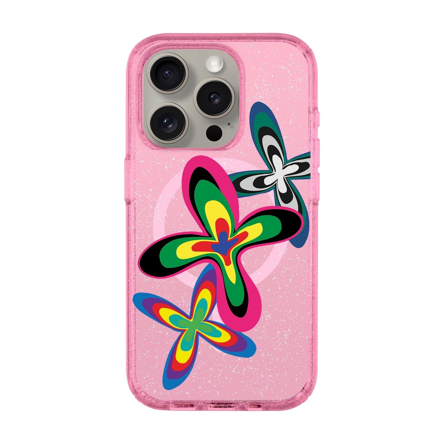 COLOR FLOWER-Shiny Kılıf MagSafe Özellikli - iPhone 15 Pro