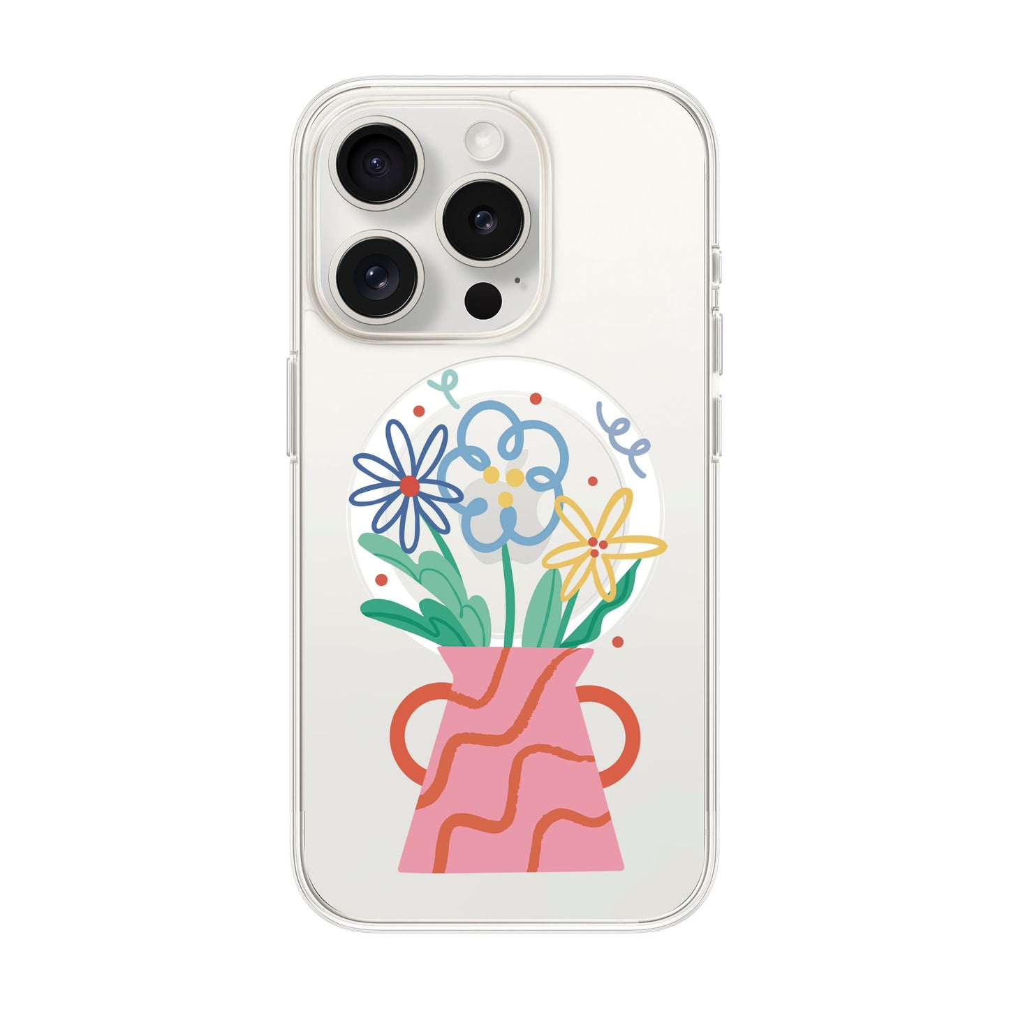 PINK VASE-Solid Kılıf MagSafe Özellikli - iPhone 15 Pro