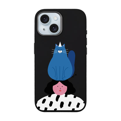 NAUGHTY CAT-iPhone 15 Leather Premium Kılıf MagSafe Özellikli