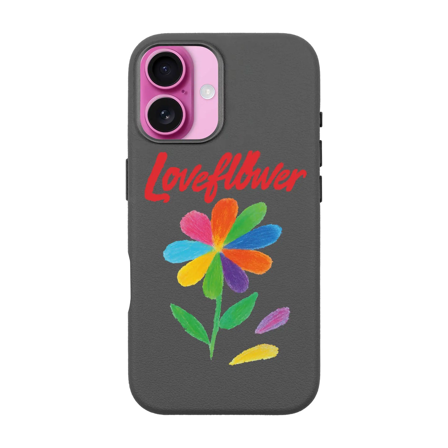 LOVE FLOWER-iPhone 16 Plus Leather Premium Kılıf MagSafe Özellikli