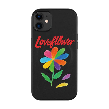 LOVE FLOWER-iPhone 11 Leather Kılıf MagSafe Özellikli