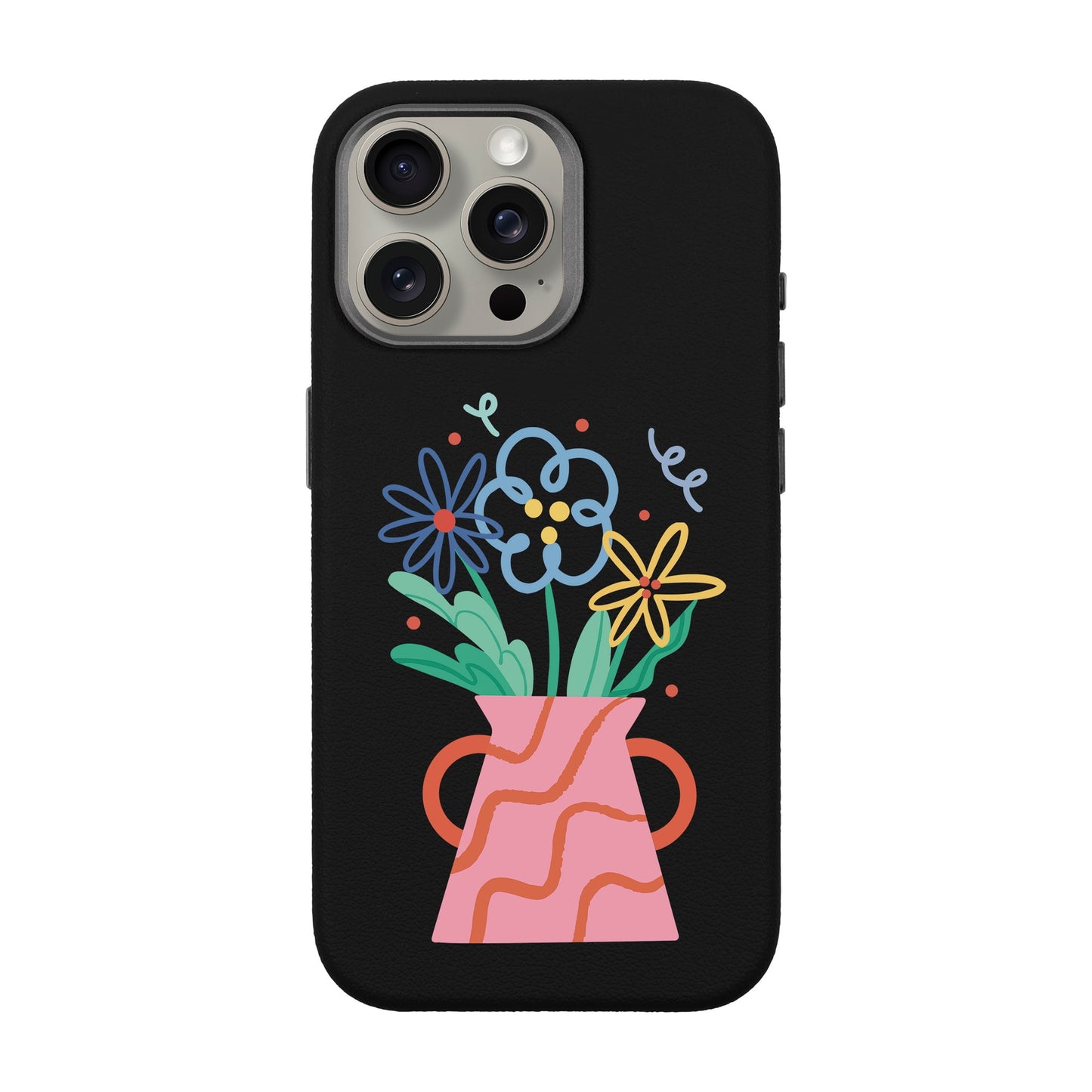 PINK VASE-iPhone 15 Pro Max Leather Premium Kılıf MagSafe Özellikli
