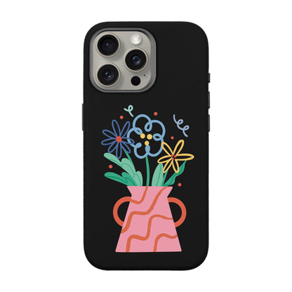 PINK VASE-iPhone 15 Pro Max Leather Premium Kılıf MagSafe Özellikli