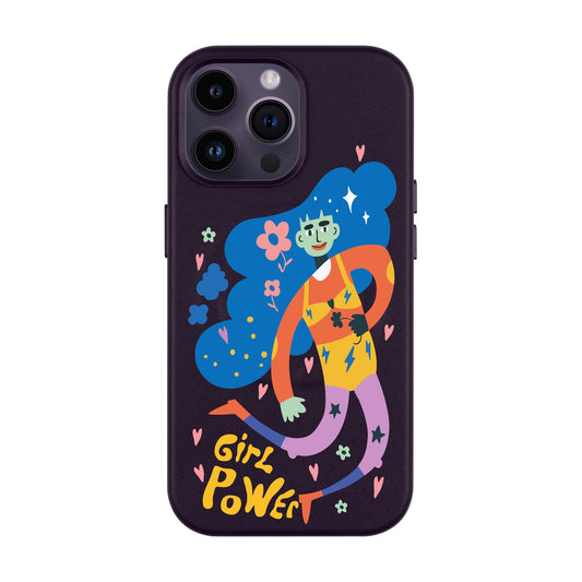 GIRL POWER-iPhone 14 Pro Max Leather Kılıf MagSafe Özellikli