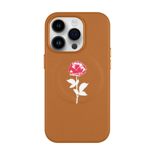 NATUREL ROSE-Leather Kılıf MagSafe Özellikli - iPhone 14 Pro
