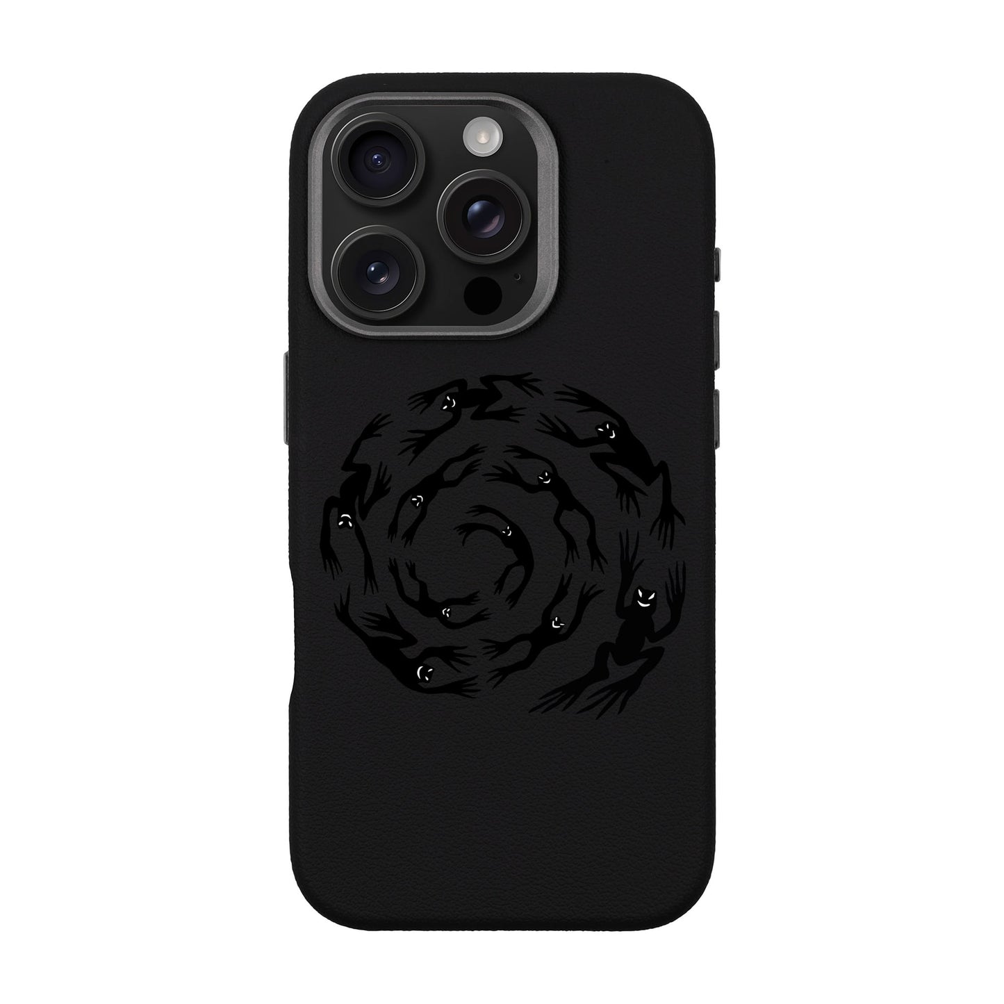 SWIRLING FROGS-iPhone 16 Pro Leather Premium Kılıf MagSafe Özellikli