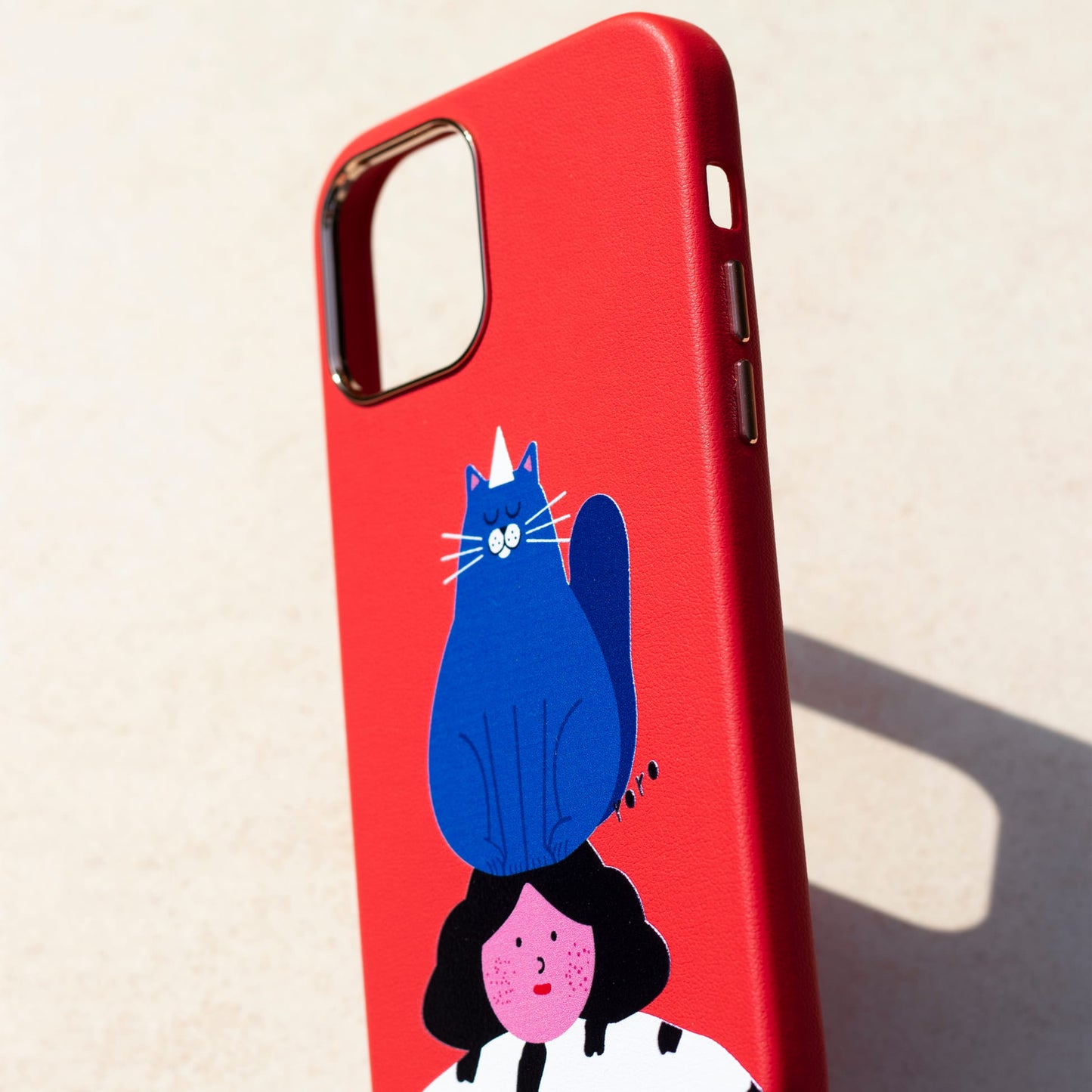 NAUGHTY CAT-iPhone 12 Pro Max Leather Kılıf