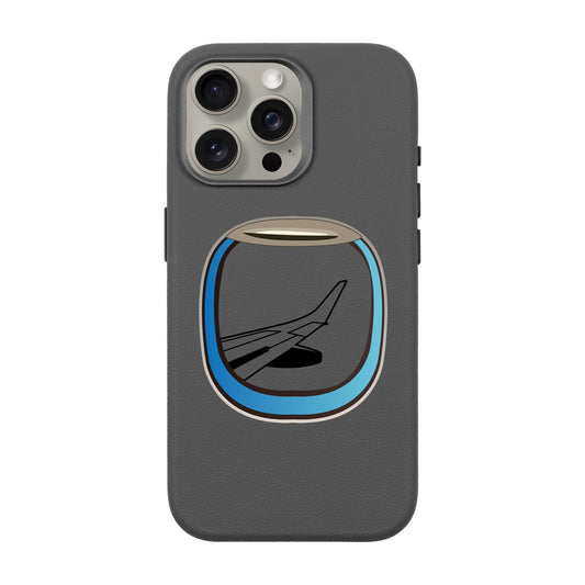 AIRCRAFT WINDOW-iPhone 15 Pro Max Leather Premium Kılıf MagSafe Özellikli