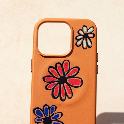 FLORIST-iPhone 14 Pro Max Leather Kılıf MagSafe Özellikli