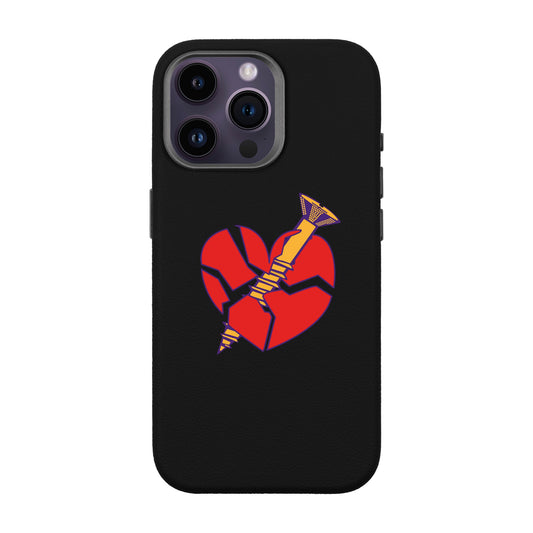 BROKEN HEART-iPhone 14 Pro Max Leather Premium Kılıf MagSafe Özellikli