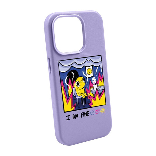 I AM FINE-iPhone 14 Pro Max Leather Kılıf MagSafe Özellikli
