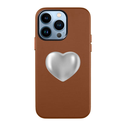 SILVER HEART-iPhone 13 Pro Max Leather Kılıf