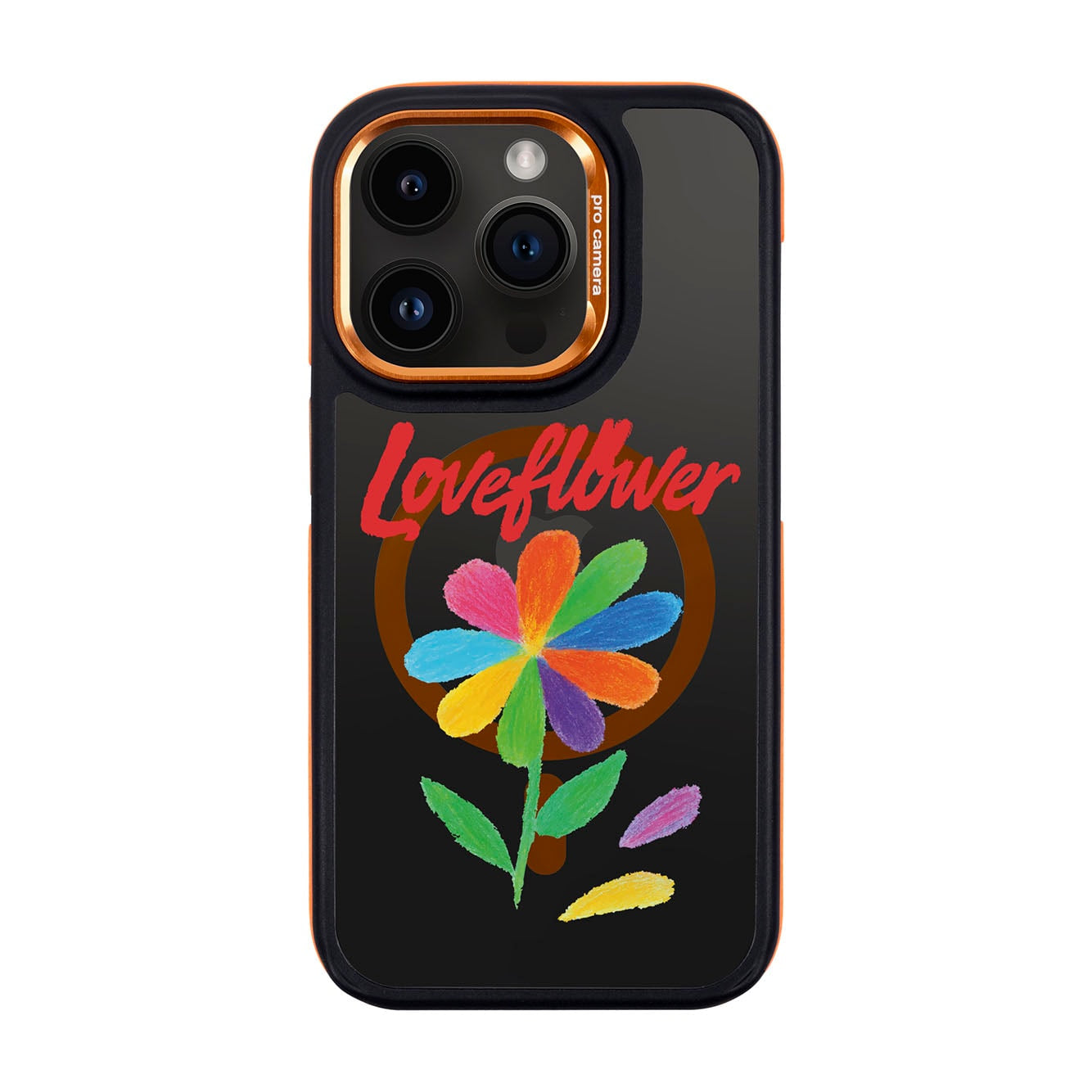 LOVE FLOWER-iPhone 14 Pro Dark Kılıf MagSafe Özellikli
