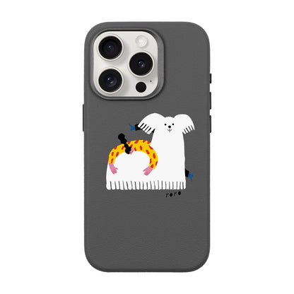 FANCY DOG-iPhone 15 Pro Leather Premium Kılıf MagSafe Özellikli