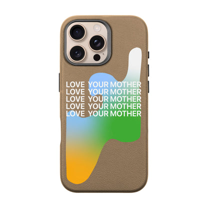LOVE YOUR MOTHER-iPhone 16 Pro Max Leather Premium Kılıf MagSafe Özellikli