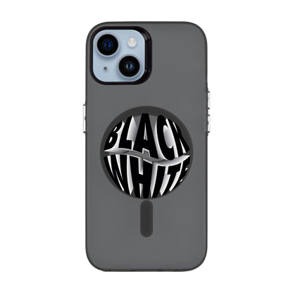 BLACK WHITE-iPhone 14 Hold Kılıf MagSafe Özellikli