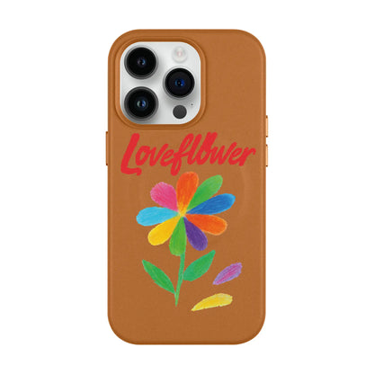 LOVE FLOWER-iPhone 14 Pro Leather Kılıf MagSafe Özellikli