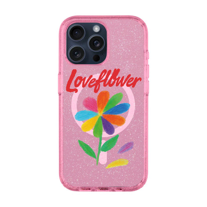 LOVE FLOWER-iPhone 15 Pro Max Shiny Kılıf MagSafe Özellikli