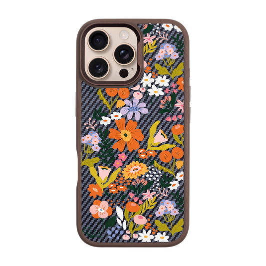 FLOWER-iPhone 16 Pro Max Plaid Kılıf MagSafe Özellikli