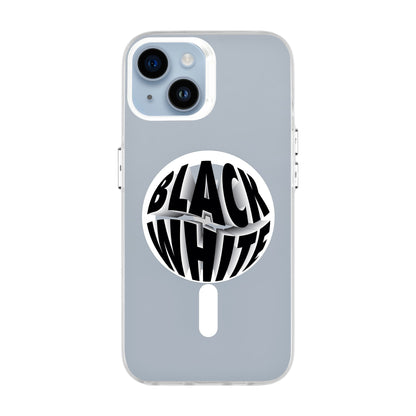BLACK WHITE-iPhone 14 Hold Kılıf MagSafe Özellikli