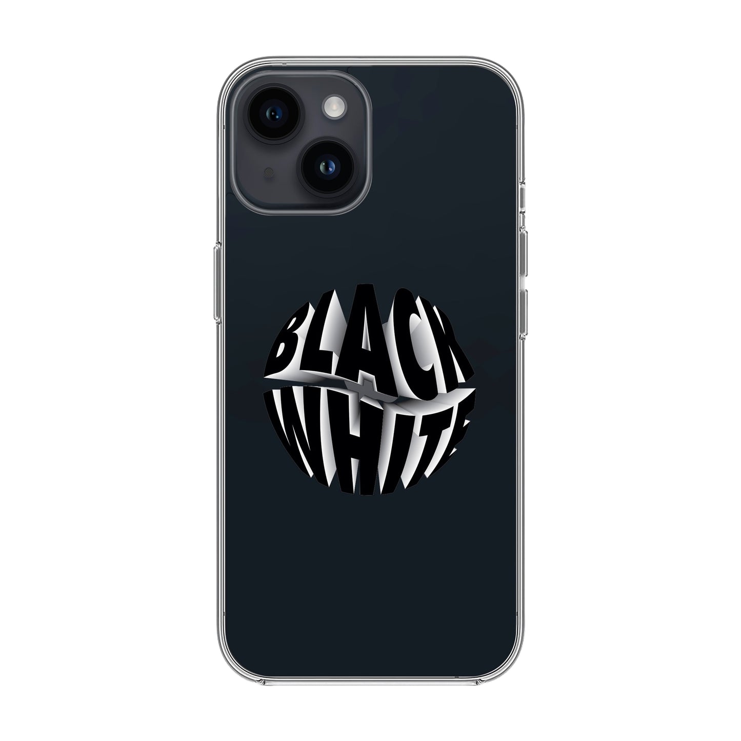 BLACK WHITE-iPhone 14 Solid Kılıf