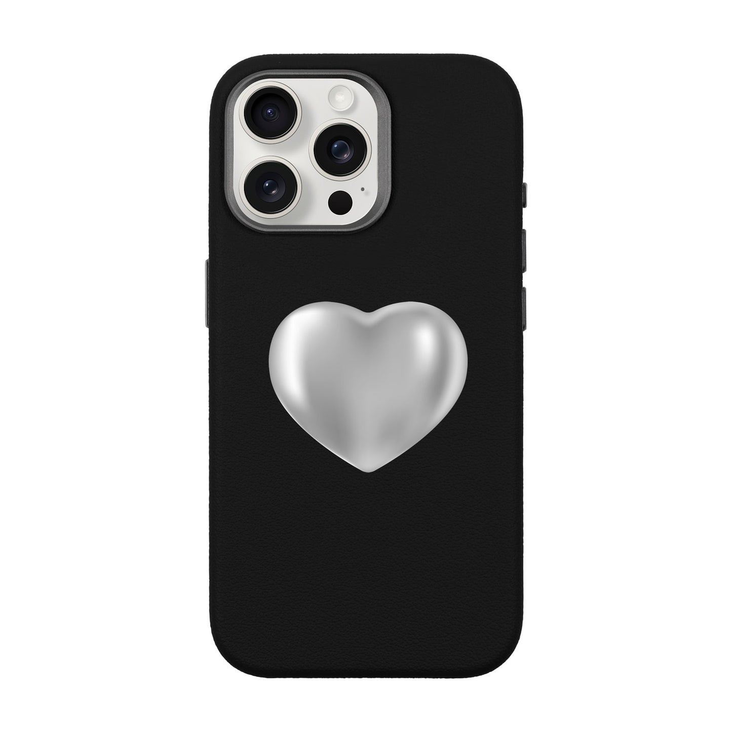 SILVER HEART-iPhone 15 Pro Max Leather Premium Kılıf MagSafe Özellikli