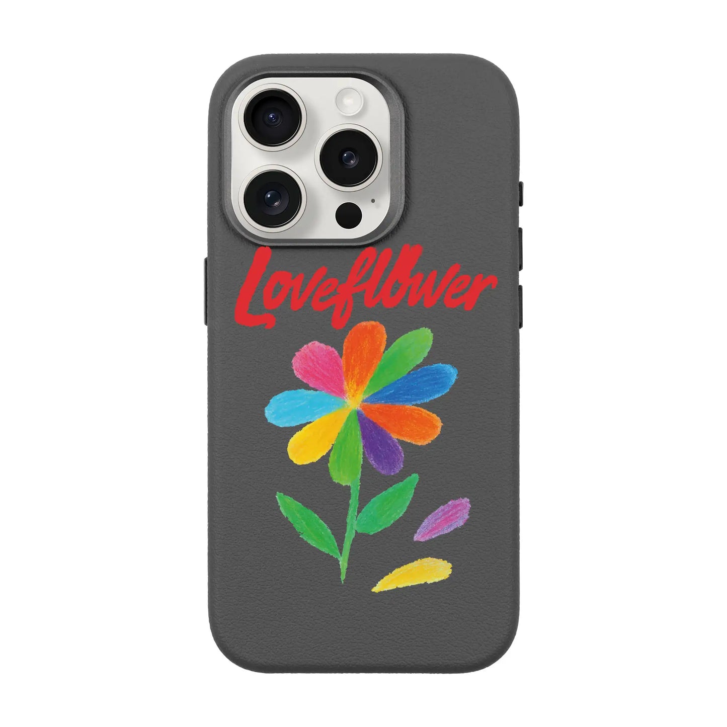LOVE FLOWER-iPhone 15 Pro Leather Premium Kılıf MagSafe Özellikli