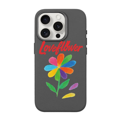 LOVE FLOWER-iPhone 15 Pro Leather Premium Kılıf MagSafe Özellikli