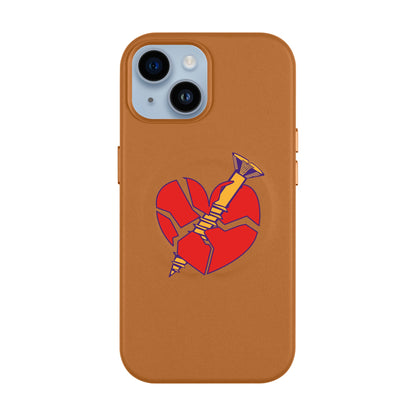 BROKEN HEART-Leather Kılıf MagSafe Özellikli - iPhone 13