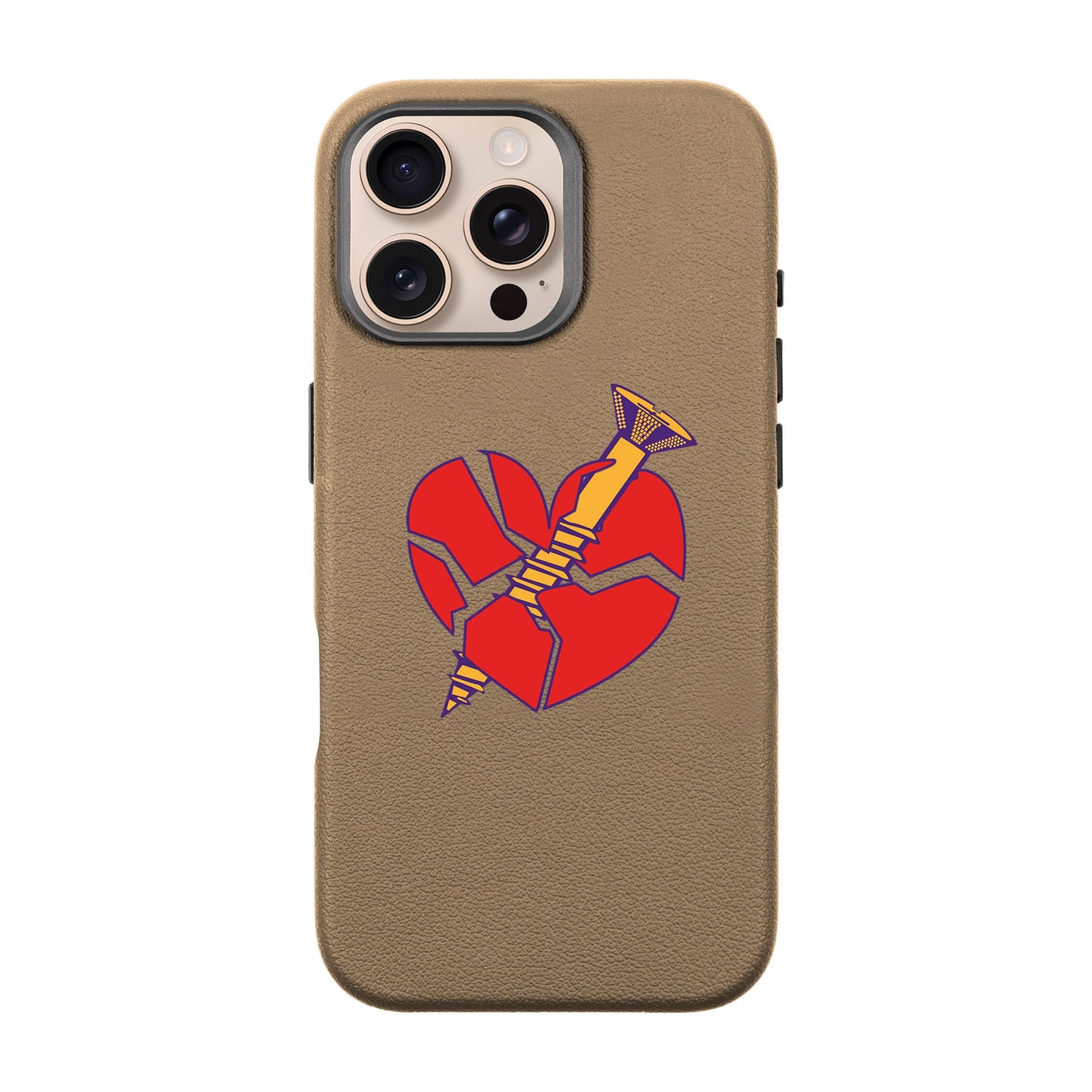 BROKEN HEART-iPhone 16 Pro Max Leather Premium Kılıf MagSafe Özellikli