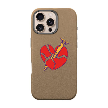 BROKEN HEART-iPhone 16 Pro Max Leather Premium Kılıf MagSafe Özellikli